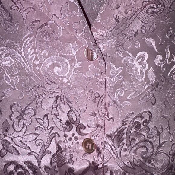 Vtg Victoria's Secret 2 Pc Pink Satin Pajama Set Y2K Size Medium Long Sleeve - Picture 4 of 8